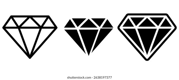 Diamond icon. Colored vector illustration.