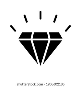 Diamantsymbol. Kristallvektorgrafik. Farbänderbar