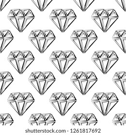 Diamond Icon, Diamond Cut Seamless Pattern Vector Art Illustration