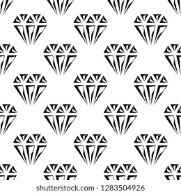 Diamond Icon, Diamond Cut Seamless Pattern Vector Art Illustration