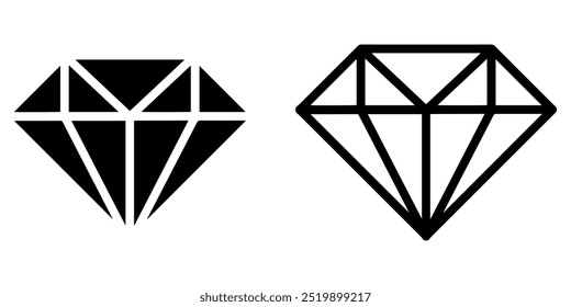 Diamond icon. Diamond cut shape. Gemstone icon set. Diamond logo.