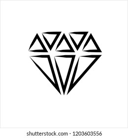 Diamond Icon, Diamond Cut Vector Art Illustration