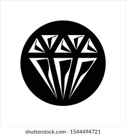 Diamond Icon, Diamond Cut Vector Art Illustration