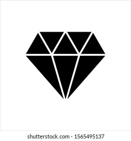 Diamond Icon, Diamond Cut Vector Art Illustration