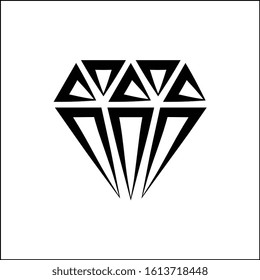 Diamond Icon, Diamond Cut Vector Art Illustration