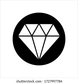 Diamond Icon, Diamond Cut Vector Art Illustration