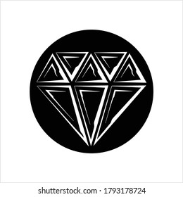 Diamond Icon, Diamond Cut Vector Art Illustration