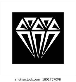 Icono de diamante, Ilustración de arte de vectores de corte de diamantes