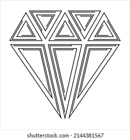 Diamantensymbol, Diamantschnitt Vektorkunstillustration