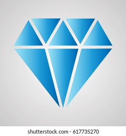 Diamond icon with cyan gradient