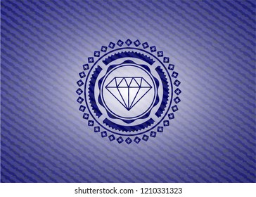diamond icon with denim texture