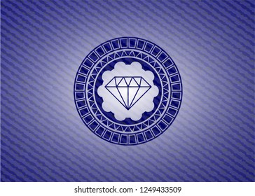 diamond icon with denim texture
