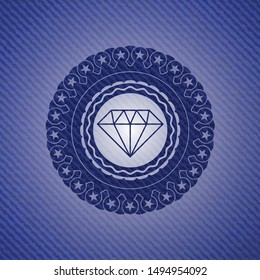 diamond icon with denim texture