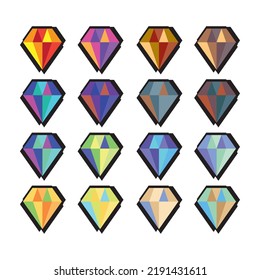 Concepto de diseño de iconos de diamantes
