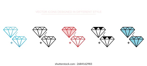 Diamant-Icon-Design mit weißem Hintergrund - Stockgrafik