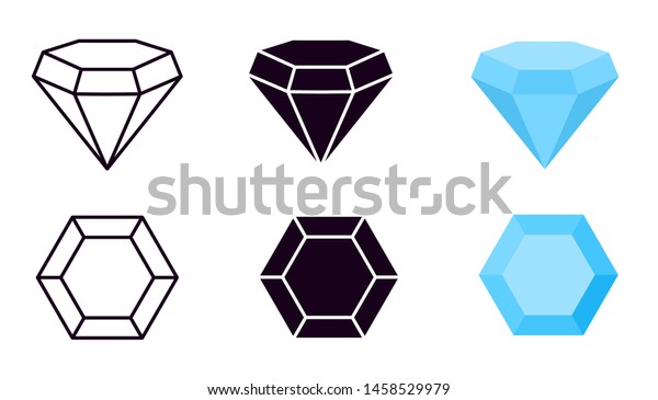 ひし形のアイコン ダイヤモンドは宝石 宝石用ディアマントは高級宝石 華やかな宝石 線 黒いシルエット 青のフラットベクトル記号 宝石 と鮮やかなダイヤモンドの宝石のイラスト のベクター画像素材 ロイヤリティフリー