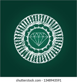 diamond icon drawn chalk emblem, retro style, chalk or chalkboard texture