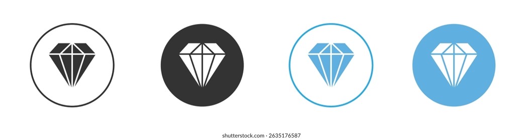Diamond icon Editable flat style, illustration icons