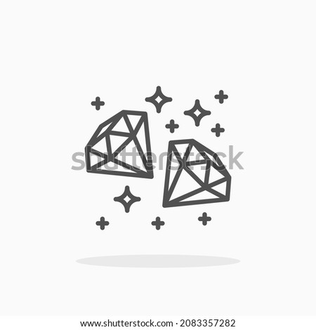 Diamond icon. Editable Stroke and pixel perfect. Outline style. Vector illustration. Enjoy this icon for your project.