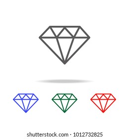 Icono de diamante. Elemento de financiación de iconos multicolor para concepto móvil y aplicaciones web. Icono de línea delgada para el diseño y desarrollo de sitios web, desarrollo de aplicaciones. Icono Premium sobre fondo blanco
