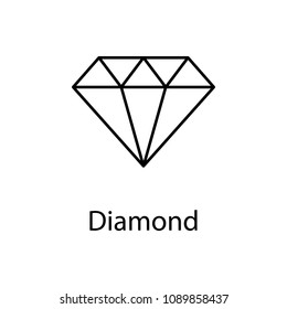 diamond icon. Element of web icon with name for mobile concept and web apps. Detailed diamond icon can be used for web and mobile. Premium icon on white background