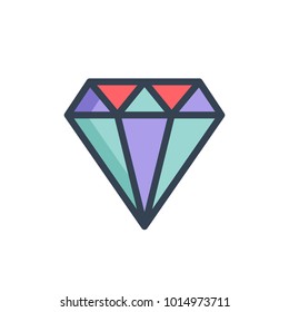 diamond icon. filled outline
