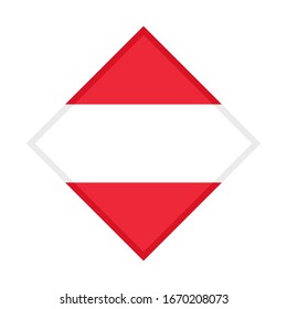 Diamantensymbol, Flagge von Österreich, einzeln auf weißem Hintergrund