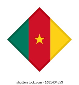 Diamantensymbol, Flagge eines Kameruns einzeln auf weißem Hintergrund