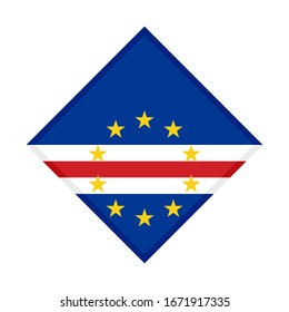 diamond icon, flag of cape verde, isolated on white background