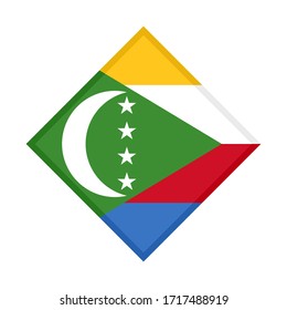 diamond icon, flag of comoros, isolated on white background