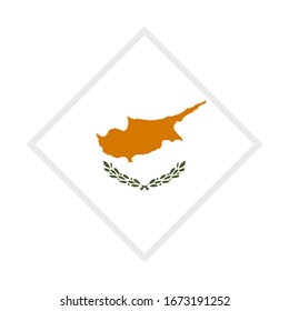 diamond icon, flag of cyprus, isolated on white background