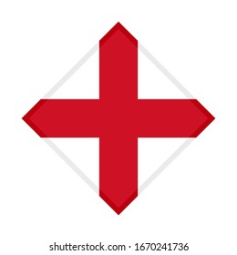 diamond icon, flag of england, isolated on white background