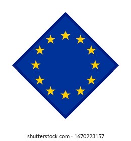 diamond icon, flag of eu, isolated on white background