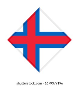 diamond icon, flag of faroe islands, isolated on white background