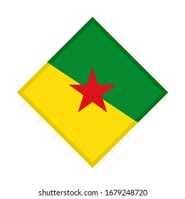 diamond icon, flag of french guiana, isolated on white background