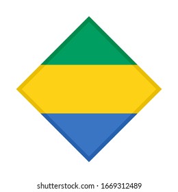 diamond icon, flag of gabon, isolated on white background