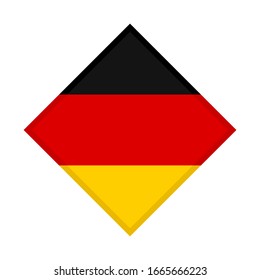 diamond icon, flag of germany, isolated on white background