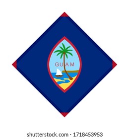 diamond icon, flag of guam, isolated on white background