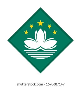 diamond icon, flag of macau, isolated on white background
