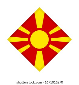 diamond icon, flag of macedonia, isolated on white background