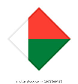 diamond icon, flag of madagascar, isolated on white background