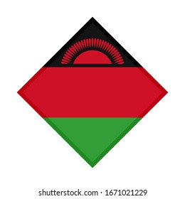diamond icon, flag of malawi, isolated on white background