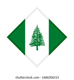 diamond icon, flag of norfolk, isolated on white background