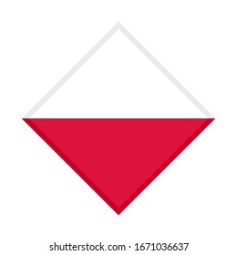 Diamantensymbol, Flagge von Polen, einzeln auf weißem Hintergrund