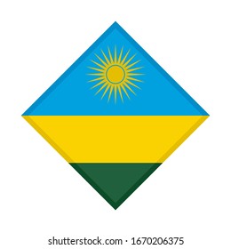 diamond icon, flag of rwanda, isolated on white background