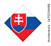 diamond icon, flag of slovakia, isolated on white background