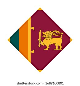 diamond icon, flag of sri lanka, isolated on white background