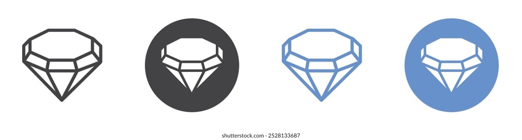 Diamante ícone Arte plana em preto e branco isolado