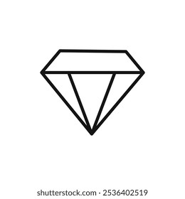 Diamond icon Flat art illustration in outline