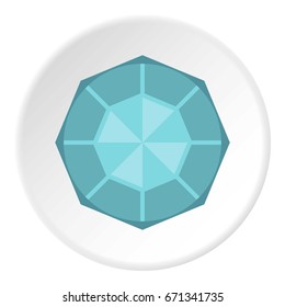 Diamond icon in flat circle isolated vector illustration for web